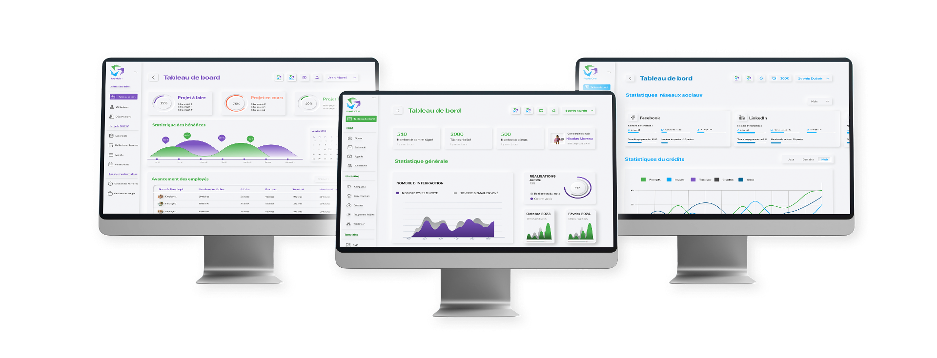 RapidoCRM, RapidoRH et RapidoCMS — trois applications, une seule IA